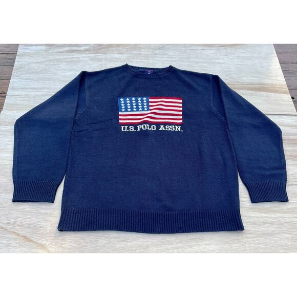 U.S. Polo Assn. Other - US Polo Association Blue Knitted Pull Over Long Sleeve Sweater Jacket Size XXL‎